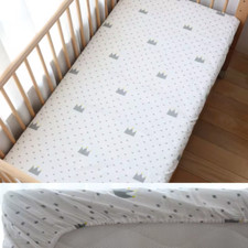 130X70Cm 100% Cotton Baby Crib Fitted Sheet Newborn Soft Bed Cot Mattress Cover