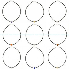 3mm Faceted Black Spinel Round Multi-Color Natural Gemstone Beads Necklace 18''