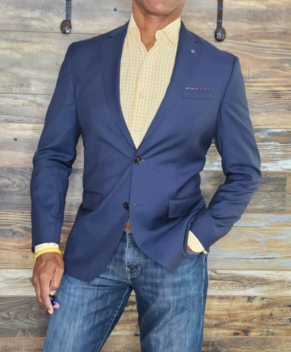 Ted Baker London выносливость 100% шерсти двойной вентиляции сшитый лацкан куртка блейзер 38R - Изображение 4 из 4