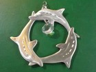 Pewter Dolphins Hanging  Ornament by Spoontiques  NEW  (CL 1)