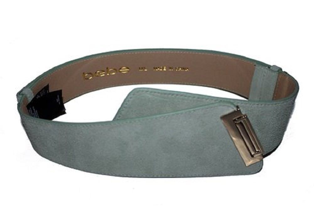 Rare New NWT Bebe Suede Leather Belt Asymmetric Honeydew 