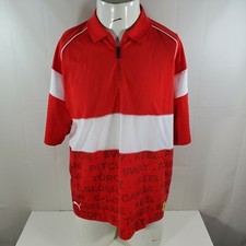 Puma Scuderia Ferrari Street Polo Shirt Mens Size Large Red and White Cotton NWT
