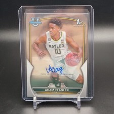 2022-23 Bowman University Chrome ADAM FLAGLER 1st Auto Rookie RC #16 Baylor