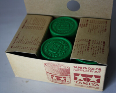 4X VINTAGE TAMIYA COLOR ACRYLIC PAINT PARK GREEN X-28 + ORIGINAL