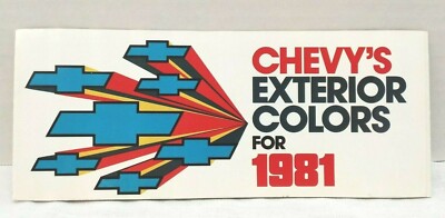 1981 Chevrolet CAR Exterior Paint Color BROCHURE - Chevy 81 OEM Chips Sample