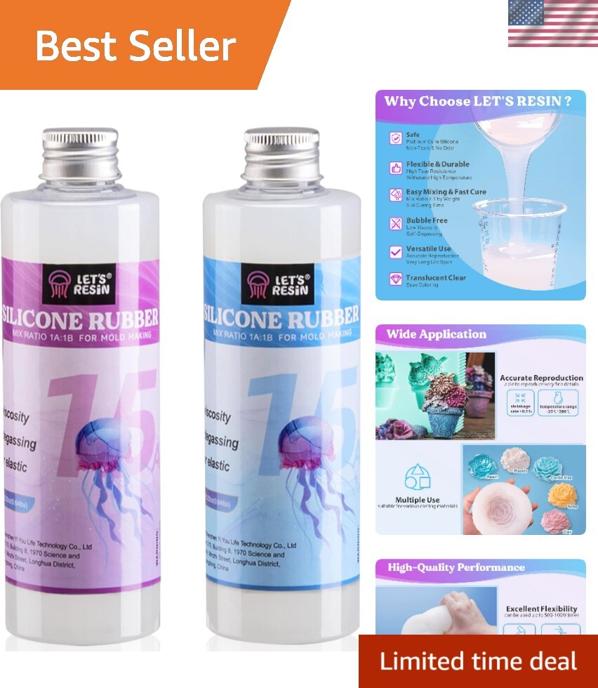 Silicone Mold Making Kit-Translucent Silicone Rubber Non-Toxic Liquid Mold Ma...