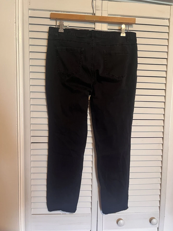 BUFFALO DAVID BITTON Women’s Size 12 Pants Denim Chinos Black Stretch Mid Rise - Image 4 of 4