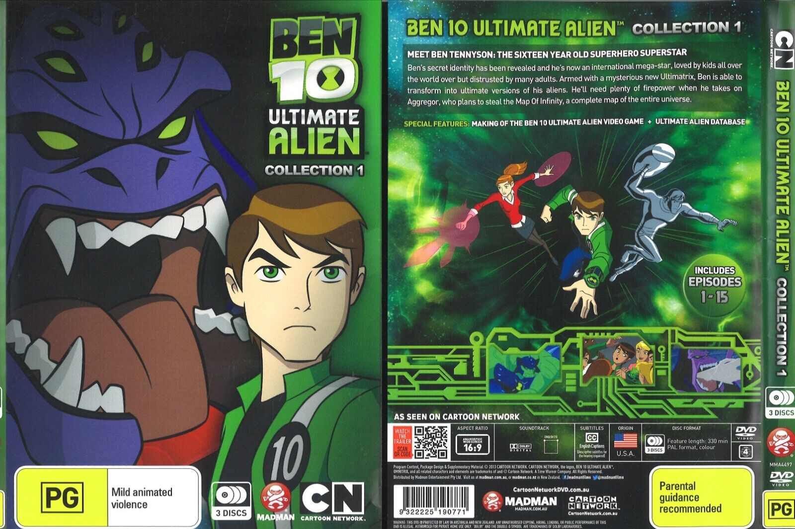 DVD DUPLO ORIGINAL - DESENHO - BEN 10 ULTIMATE ALIEN - 1º TEMPORADA