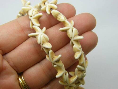 35 Starfish beads off white 14 x 14mm 03B - Picture 1 of 3