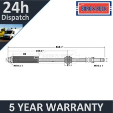 Fits Ford Focus C-Max 1.4 1.6 dCi 1.8 2.0 Brake Hose Rear Borg & Beck