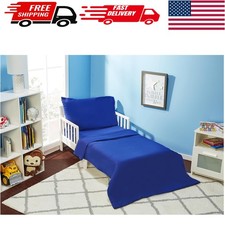 Luxurious 4-Piece Toddler Bedding Set in Navy   Comforter  Sheets Included