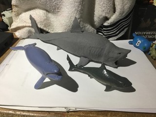 HUMPBACK WHALE SHARK & GREAT WHITE SHARK WILD ANIMAL FIGURES/TOYS 3pcs