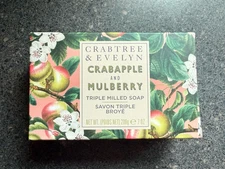 Crabtree & Evelyn CRABAPPLE & MULBERRY Triple-Milled Soap Bar 7 oz NIB