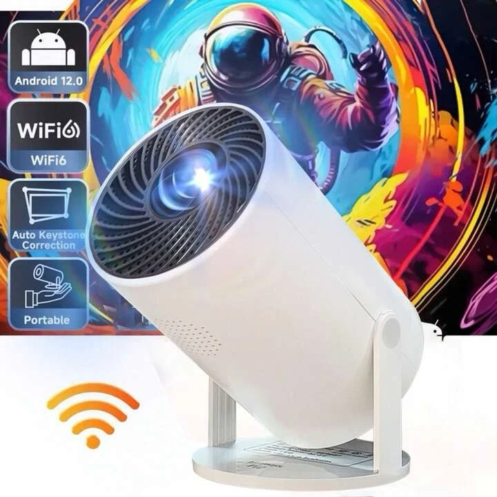 5G 4K Android Mini Projector Smart HD WiFi Mini Bluetooth Office Home Theater - Image 3 of 4