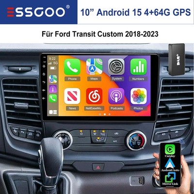 DAB+ Android 15 Autoradio Für 2 DIN Ford Transit Custom 2018-23 GPS Carplay SWC