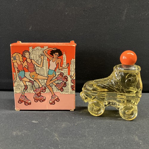 AVON Zany Cologne Rollin’ Great Rollschuh 2 oz 1980 volle Flasche mit Box NEU 