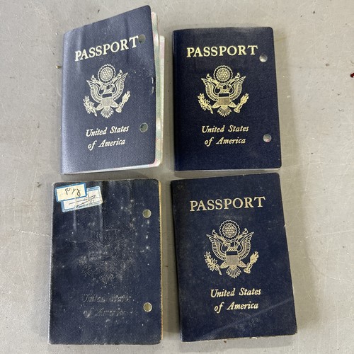 Lot of 4  Vintage Expired US Passports  