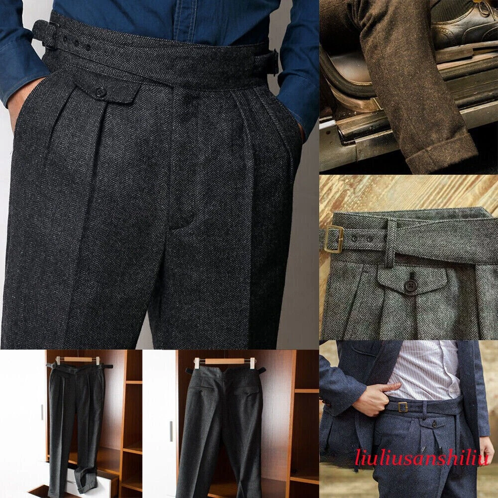 Men Retro Tweed GURKHA Pants Herringbone Wool Trousers Casual Business Suit Pant
Opens in a new wind