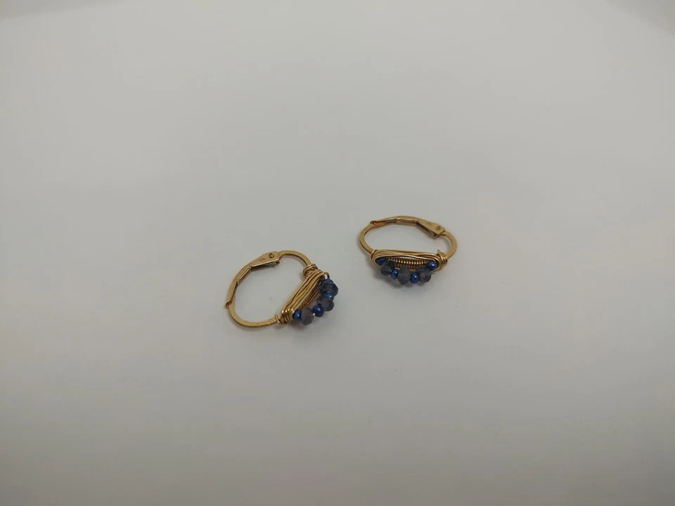 Clickers de tabique de zafiro de oro de 14 quilates Foto 2 de 4