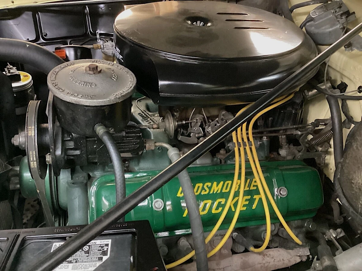 1956 Oldsmobile Super 88 Rocket V-8 engine - left