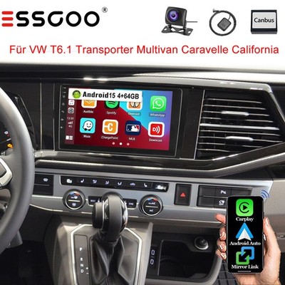 9'' 4G+64GB Android 15 Autoradio CarPlay GPS Kam für VW T6.1 Transporter Multivan