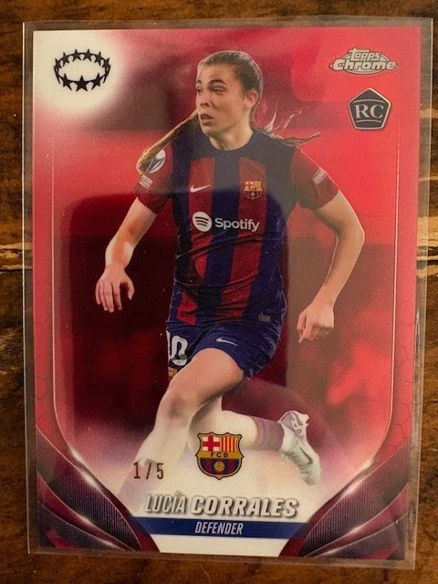 23-24 Topps Chrome Lucia Corrales Red /5 RC London City Barcelona Spain
