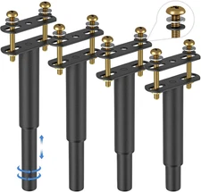 4Pcs Adjustable Height Bed Frame Support Legs, Extra Durable Steel Bed Support L