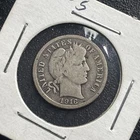 1916 S SILVER BARBER DIME