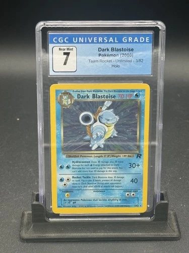 CGC 7 DARK BLASTOISE TEAM ROCKET UNLIMITED HOLO 3/82 Pokemon (2000)