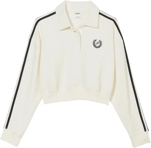 UNDERCOVER Felpa con cappuccio Victoria's Secret rosa nuova con etichetta in pile rovesciato ritagliata edera logo creamer XXL