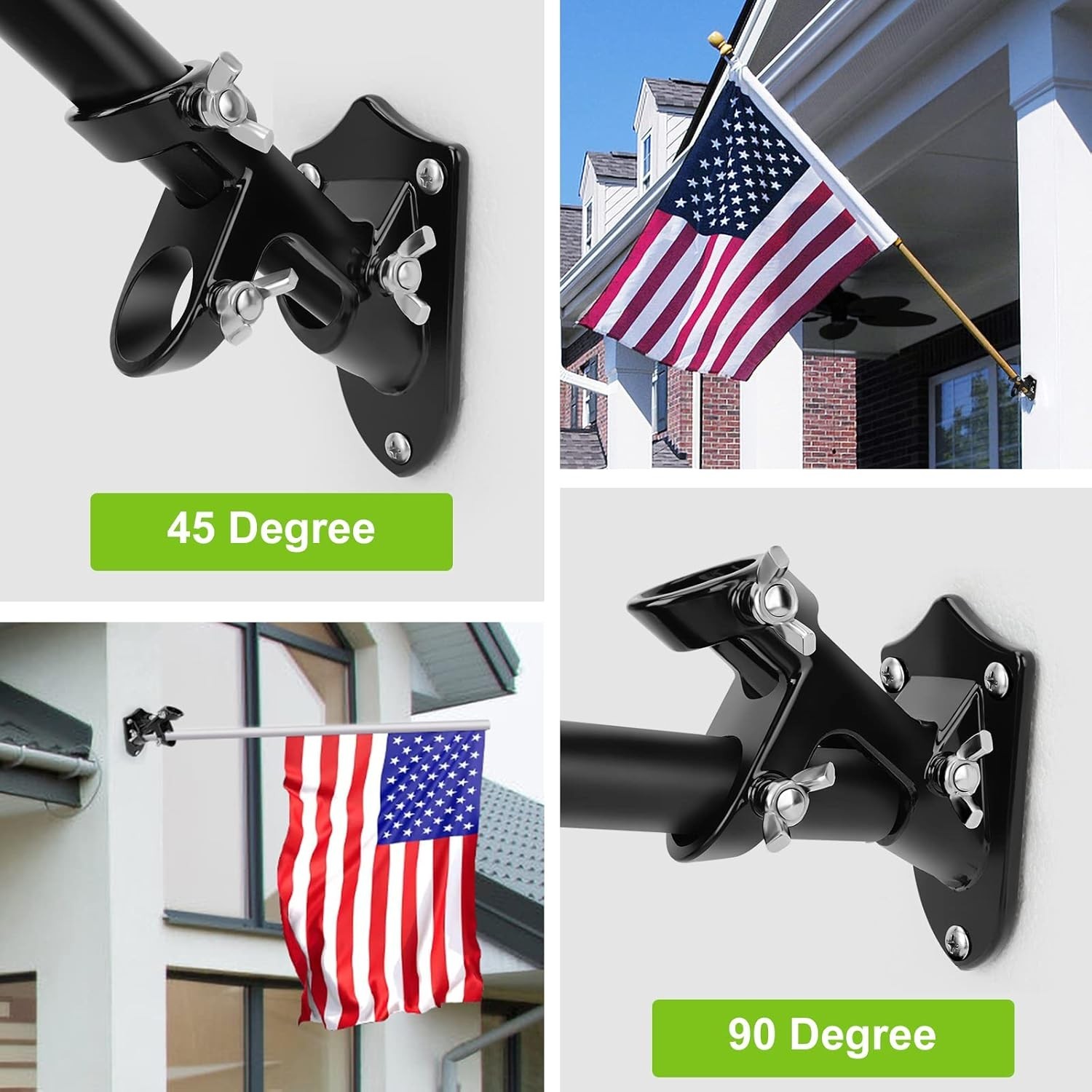 Flag Pole Holder Outside House Flag Pole Bracket Heavy Duty Metal Flag Mount