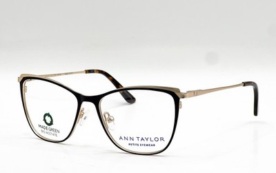 NEW ANN TAYLOR ATP711 C01 MATTE BLACK ON GOLD AUTHENTIC EYEGLASSES 48-14
