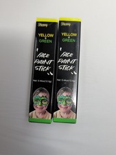 2 Pack - Dual-Ended Face Paint Stick - 2 Colors in 1 GREEN YELLOW