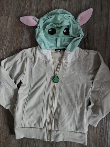 VETEMENTS Felpa con cappuccio Disney Star Wars tema "Il bambino" zip intera SM pile giovanile