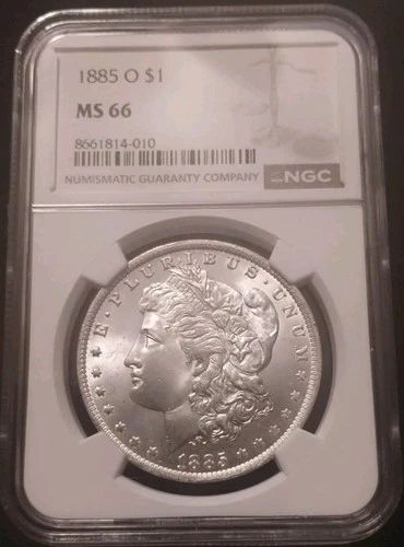 1885 O Morgan Silver Dollar NGC MS66
