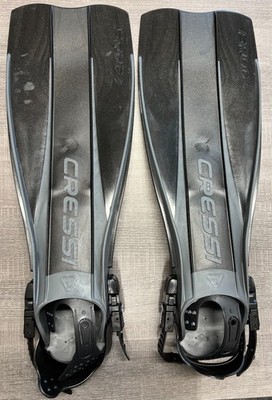 Adult Cressi Frog Open Heel Adjustable Fins (Black) - Size M/L