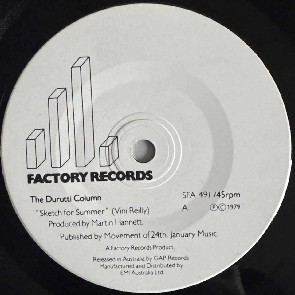 DURUTTI COLUMN SKETCH FOR SUMMER 7” VINYL FACTORY AUSTRALIA 1979 NEAR MINT - Image 3 of 4