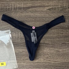 Pink By Victoria s Secret, Small, Navy Blue Sheer Mesh Thong Panties