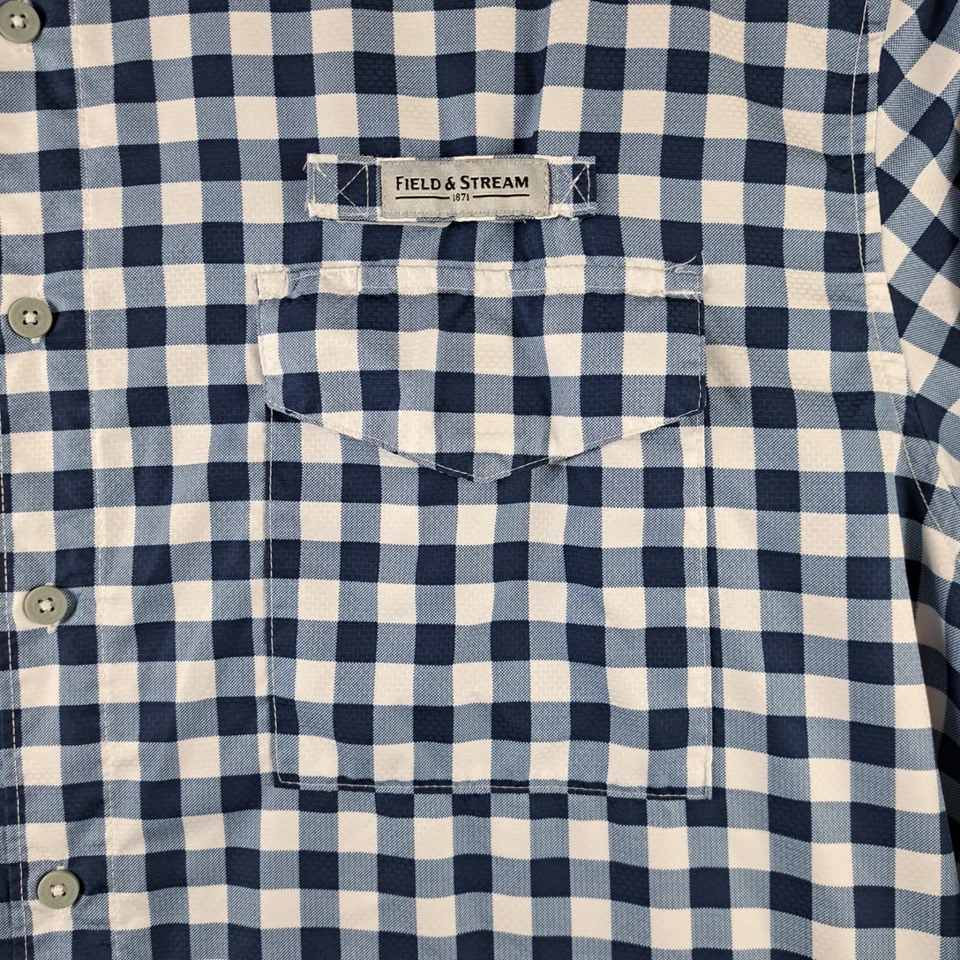 Camisa de pesca Field & Stream para hombre talla XXL 2XL ventilada a cuadros azules Foto 2 de 4