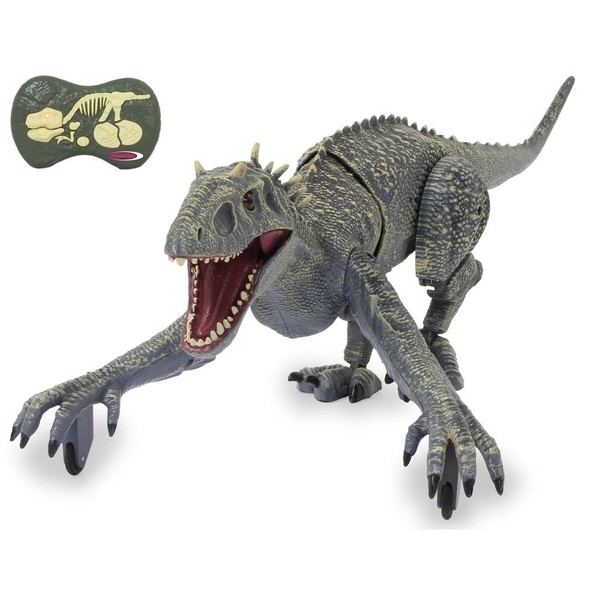 Jamara RC Dinosaurier Exoraptor Li-Ion 3,7V 2,4 Ghz Grau Ferngesteuert LED Licht-image