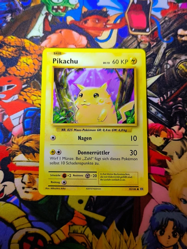 Pokemon Card Pikachu 🇩🇪 Nm Pokémon Og Card Evolution 2016  - Bild 2 von 4
