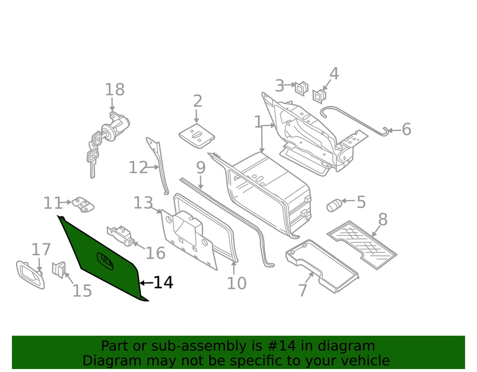 Genuine Nissan Titan Storage Box Door without SE SV Trim - Imagem 4 de 4