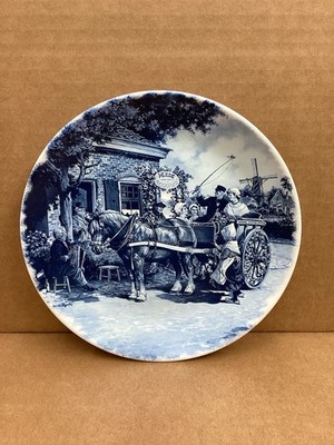 Vintage DELFT BLAUW HANDPAINTED  WEDDING PLATE  Wall Plate 7.5''
