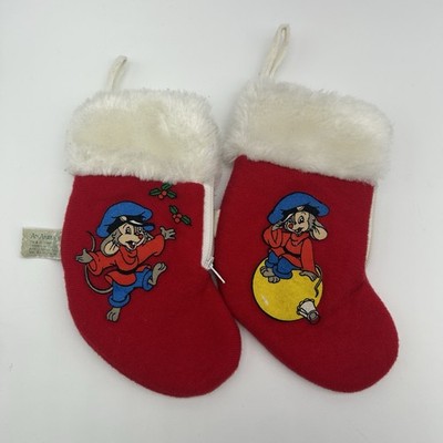 2 An American Tail Christmas stockings 1986 ornaments Fivel Mousekewitz Sears