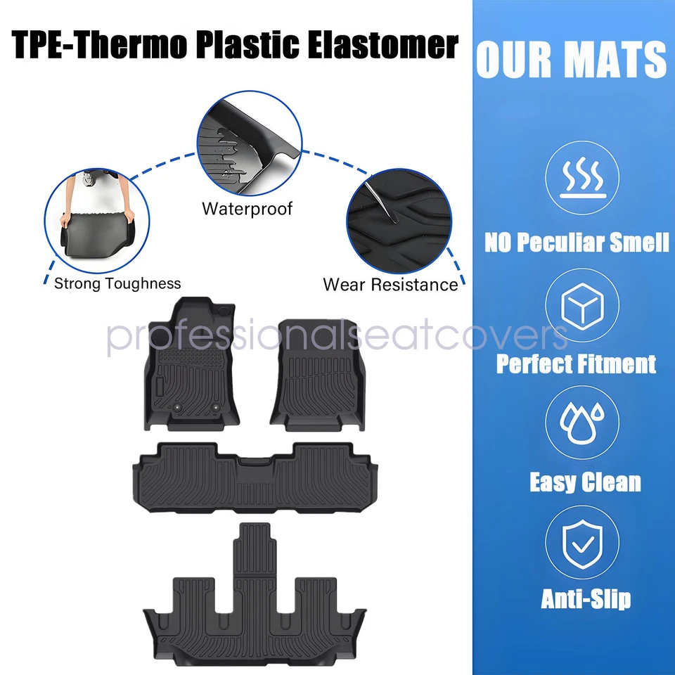 For 2018-2024 Buick Enclave TPE Floor Mats Liner 3D Model Front & Rear Black NEW - Изображение 3 из 4