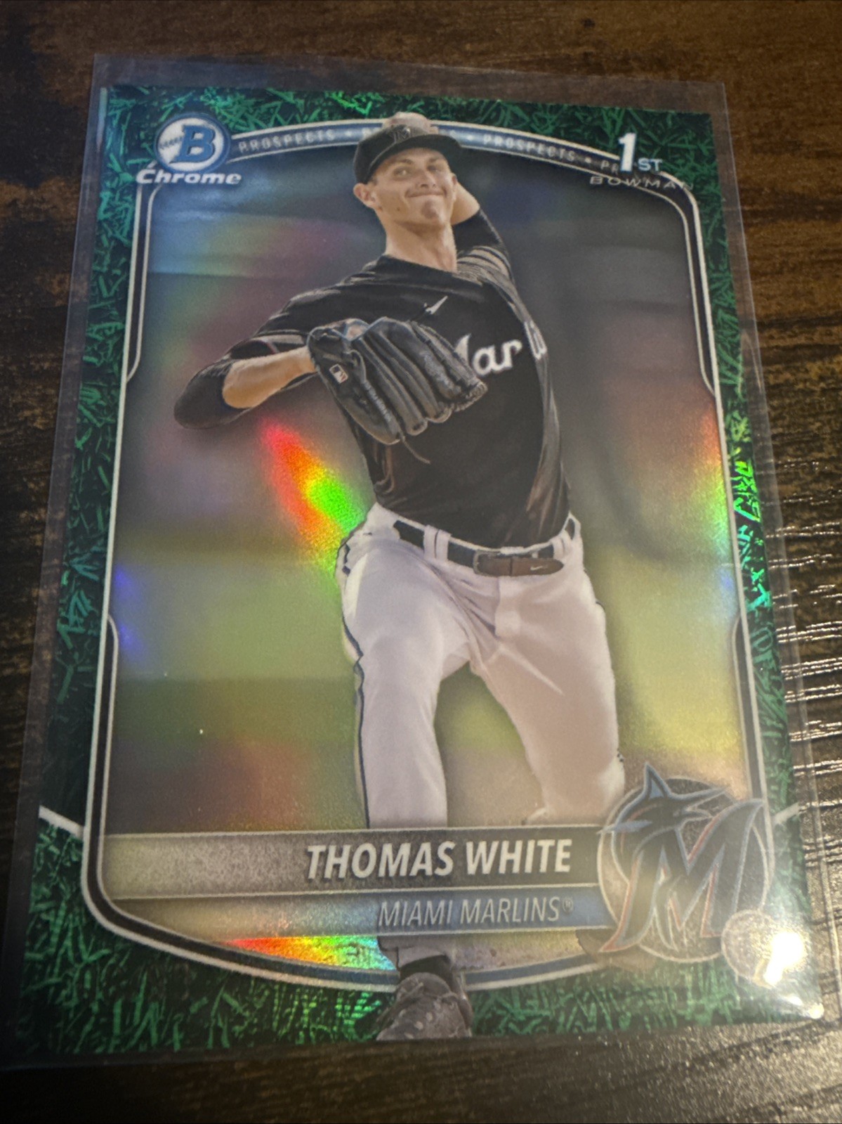2025 Bowman Chrome Prospects Thomas White #BCP-69 Green Grass Refractor /99 (RC)