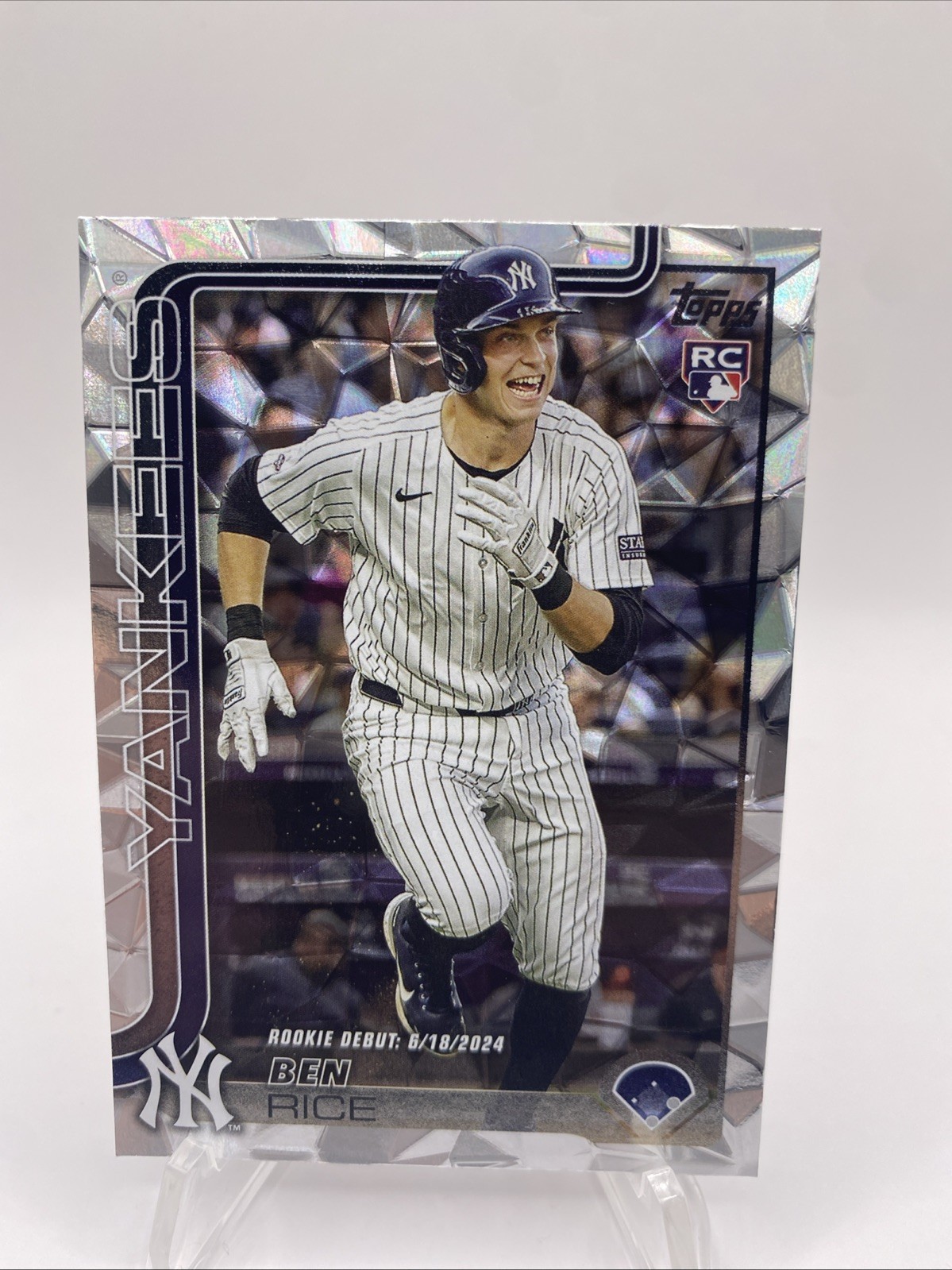 BEN RICE (RC) - 2025 TOPPS UPDATE SERIES DIAMANTE PARALLEL (US25) - NY YANKEES