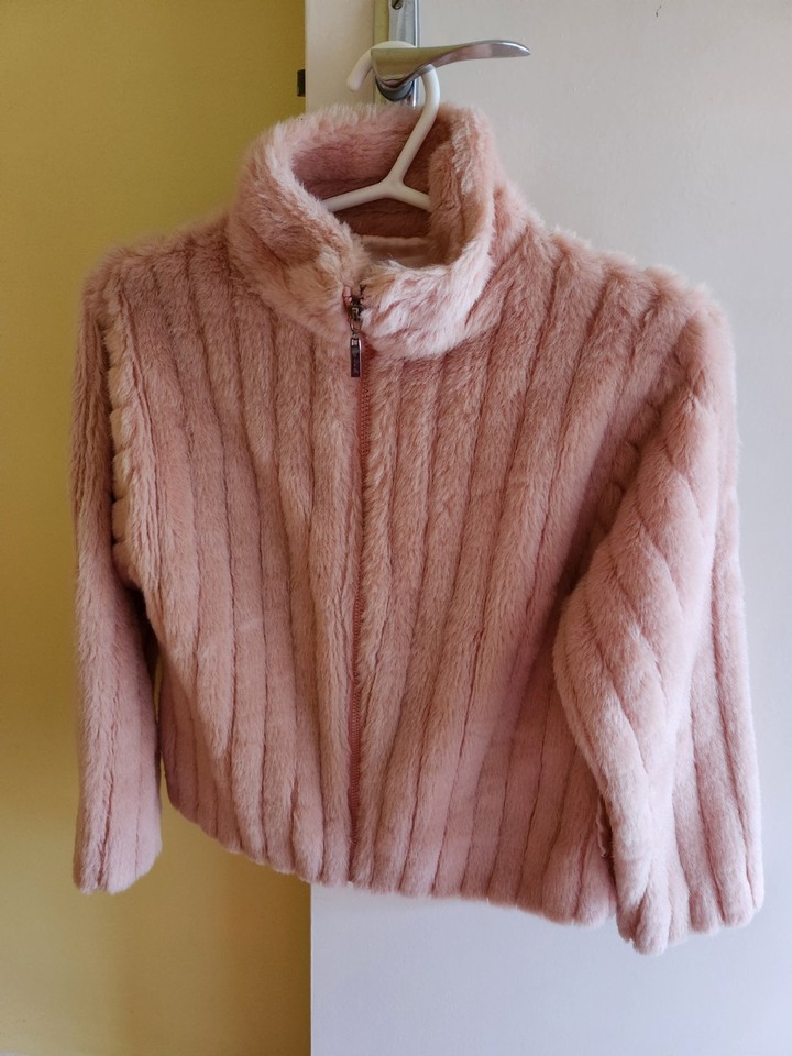 Pink Faux Fur Ladies Coat (Size M)