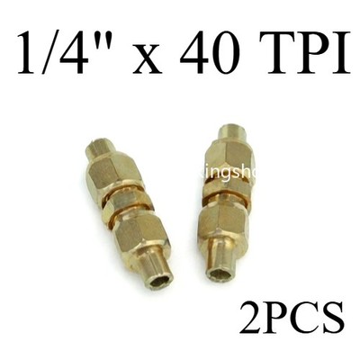 2×Quality 1/4'' x 40 TPI Brass Double Union Fitting Live Steam Models DU-2 Part