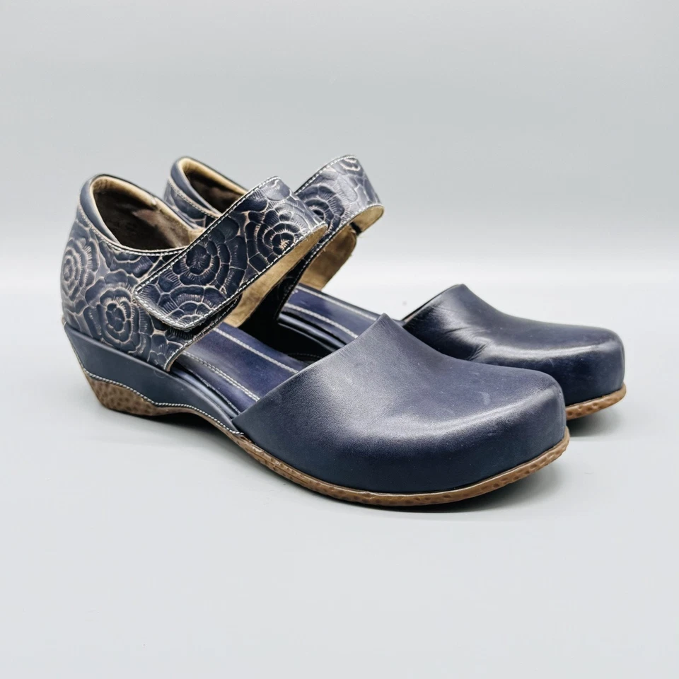Spring Step L'Artiste Shoes Womens EU 42 US 10.5 11 Blue Leather Mary Janes NEW - Image 2 of 4